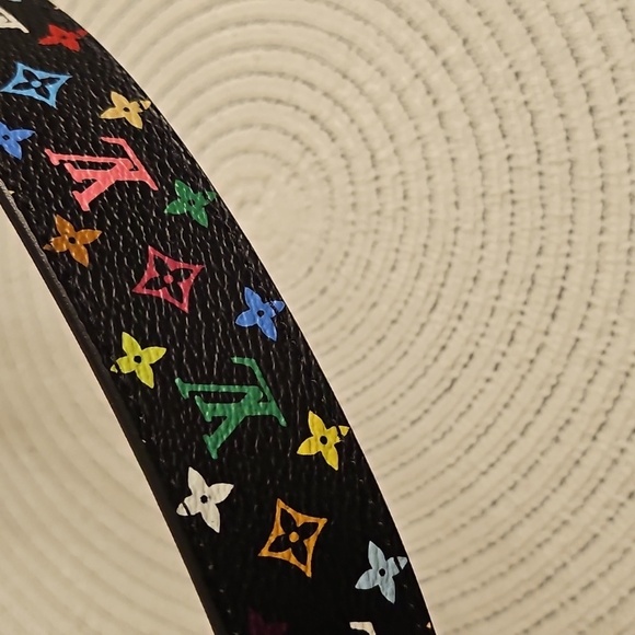 🔴SOLD🔴.           Rare Murakami Louis Vuitton Multicolor Belt with Gold Buckle - Picture 7 of 15
